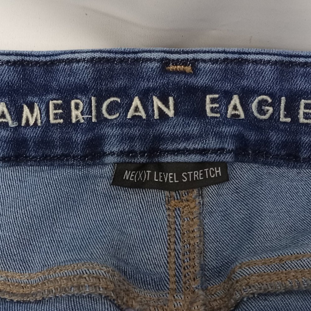 American Eagle Curvy Hi-Rise Jegging Torn Look Size 10 Petite - Picture 6 of 9